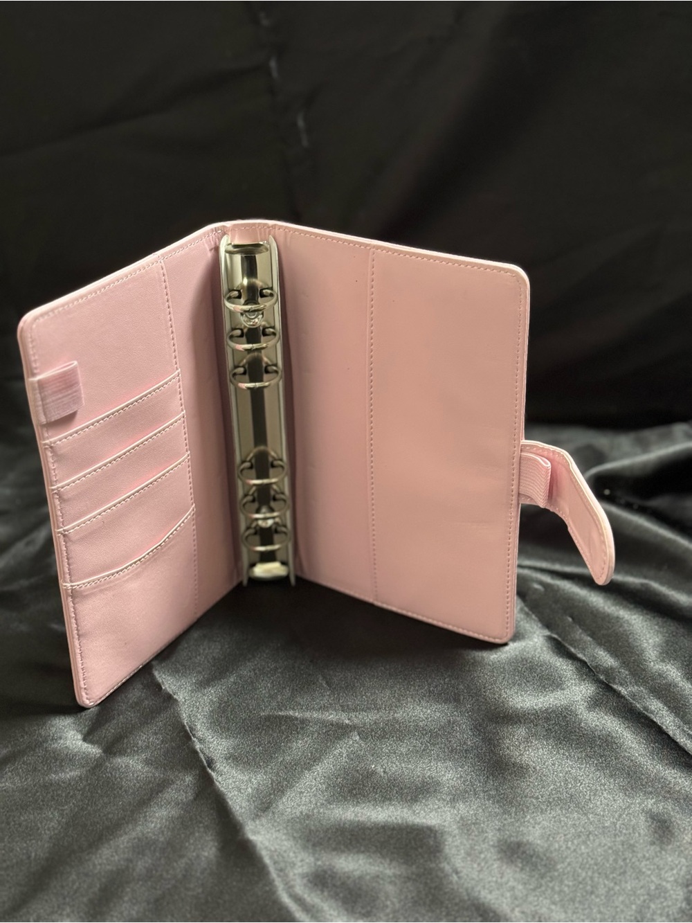 Blush Pink Faux Leather Organizer with Snap Closure/ Budget binder A6 - Picture 3 of 4